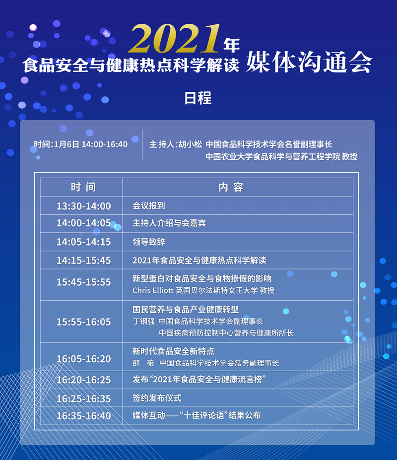 直播｜2021年食品安全與健康熱點科學解讀媒體溝通會