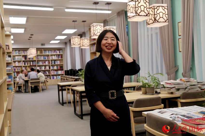 白俄羅斯國立大學共和國漢學孔子學院中方院長劉素玲。人民網記者 朱虹攝