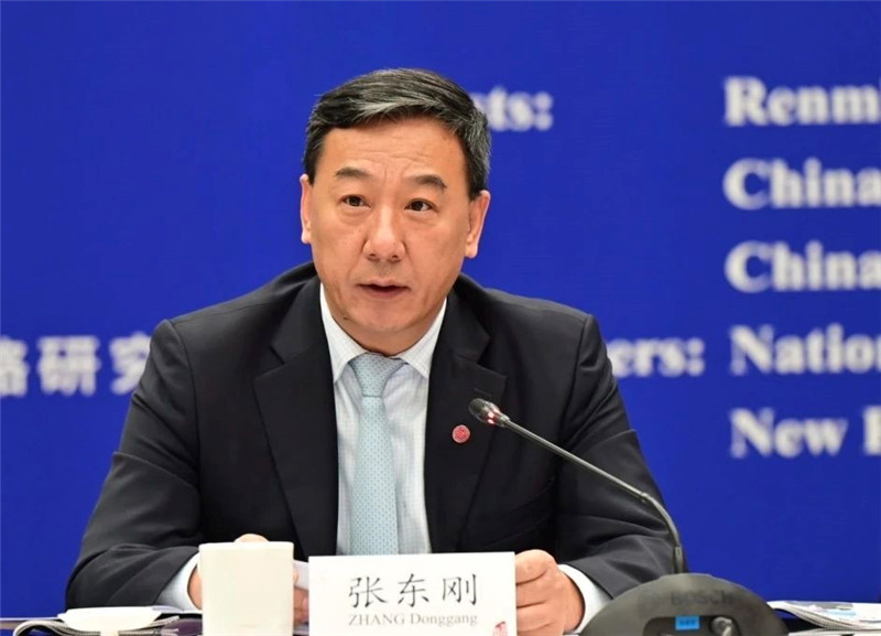 中國人民大學黨委書記、國家發展與戰略研究院理事長張東剛作論壇開幕致辭。主辦方供圖