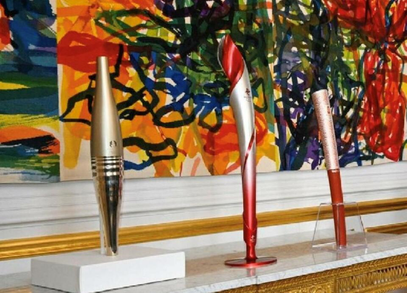 中法元首互贈的奧運火炬。