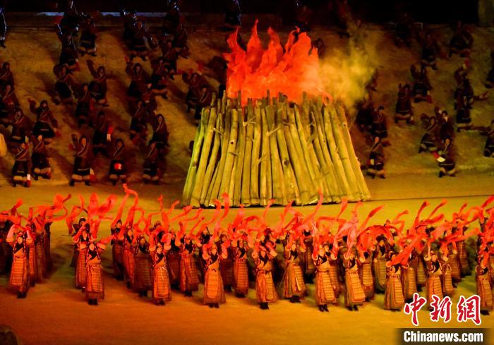 3月17日，西藏拉薩，《文成公主》大型史詩劇演出現場。　李林 攝